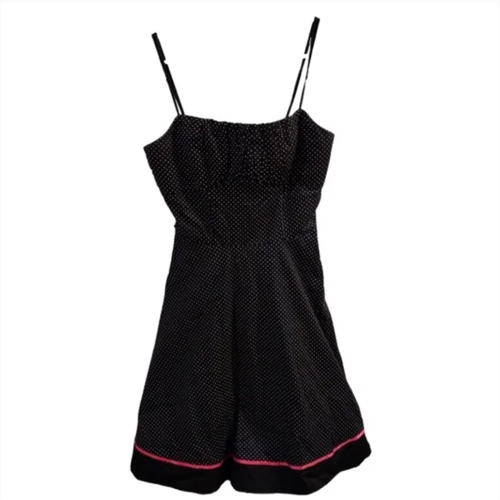Ruby Rox black polka dot strap dress